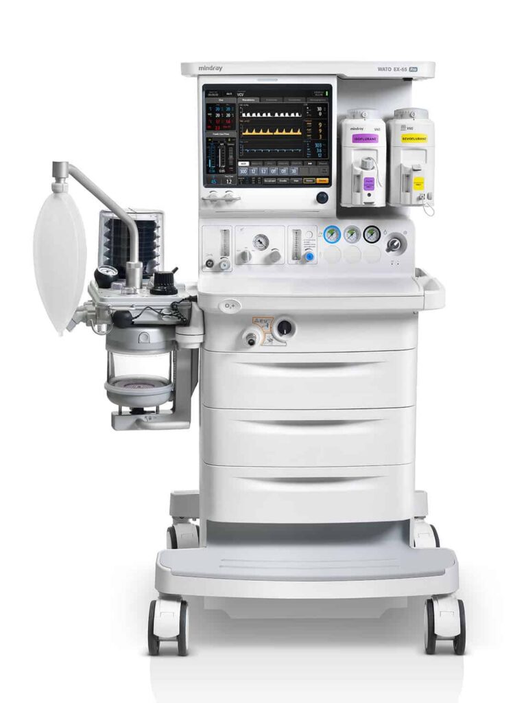 Die Mindray WATO EX-35Vet ist ein moderner Anästhesiearbeitsplatz mit fünf Beatmungsmodi, modularen Monitoring-Optionen und beheiztem Kreisteil – ideal für inhalative Anästhesien in Tierarztpraxen und Tierkliniken.